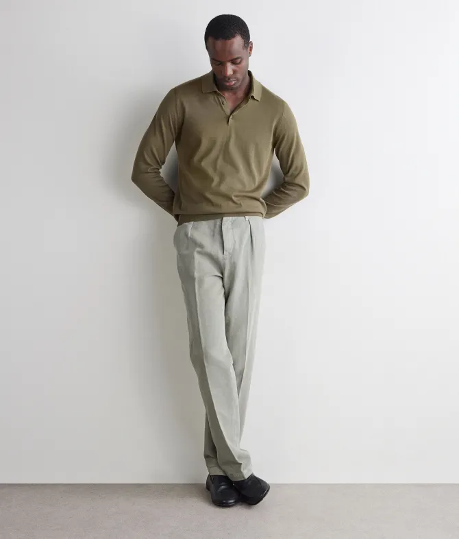 Polo a manica lunga in cotone