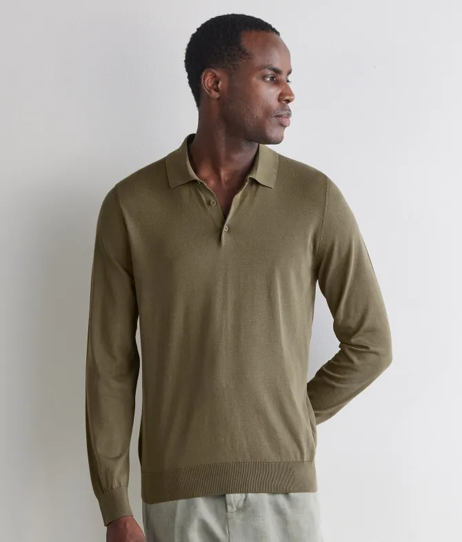 Polo a manica lunga in cotone