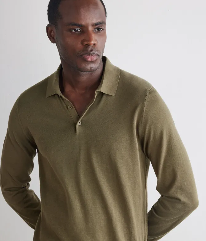 Polo a manica lunga in cotone