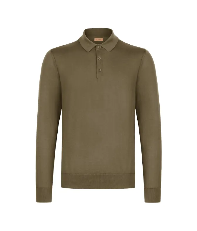 Polo a manica lunga in cotone