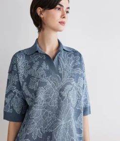 Polo jacquard botanico