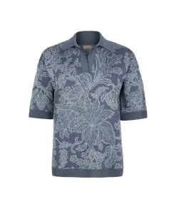 Polo jacquard botanico