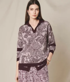 Polo jacquard botanico