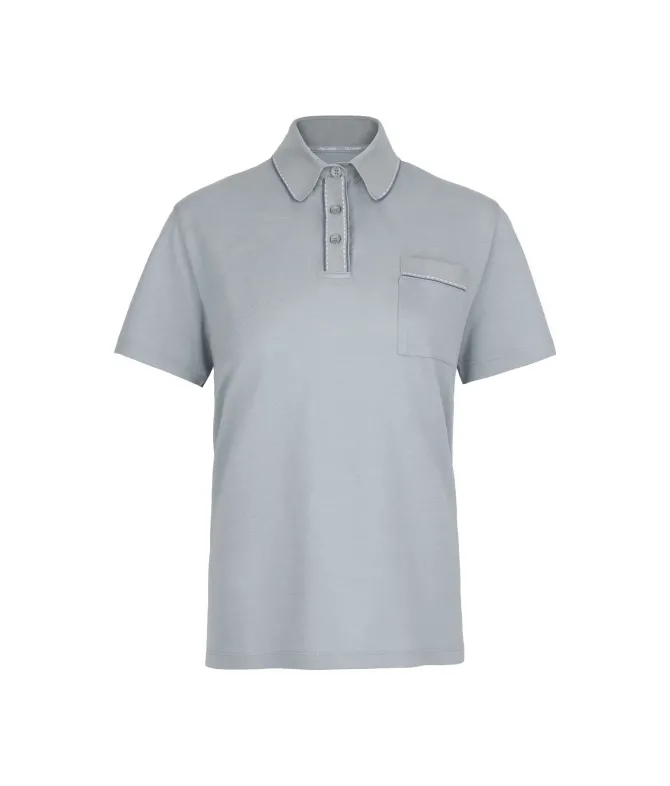 Polo piquet in cotone e seta