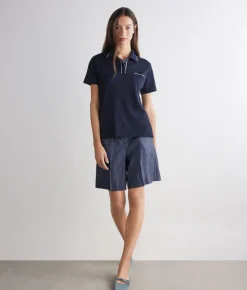 Polo piquet in cotone e seta