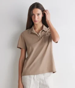 Polo piquet in cotone e seta