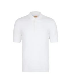Polo punto mosso in cotone e lino