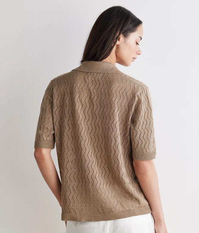 Polo punto onda in lino cotone
