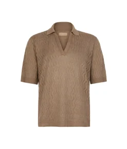 Polo punto onda in lino cotone