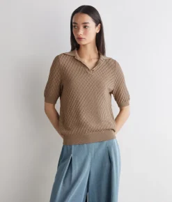Polo punto rombo in cotone