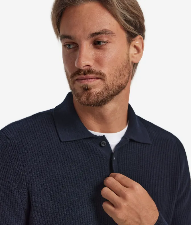 Polo punto waffle in Cashmere Ultrasoft