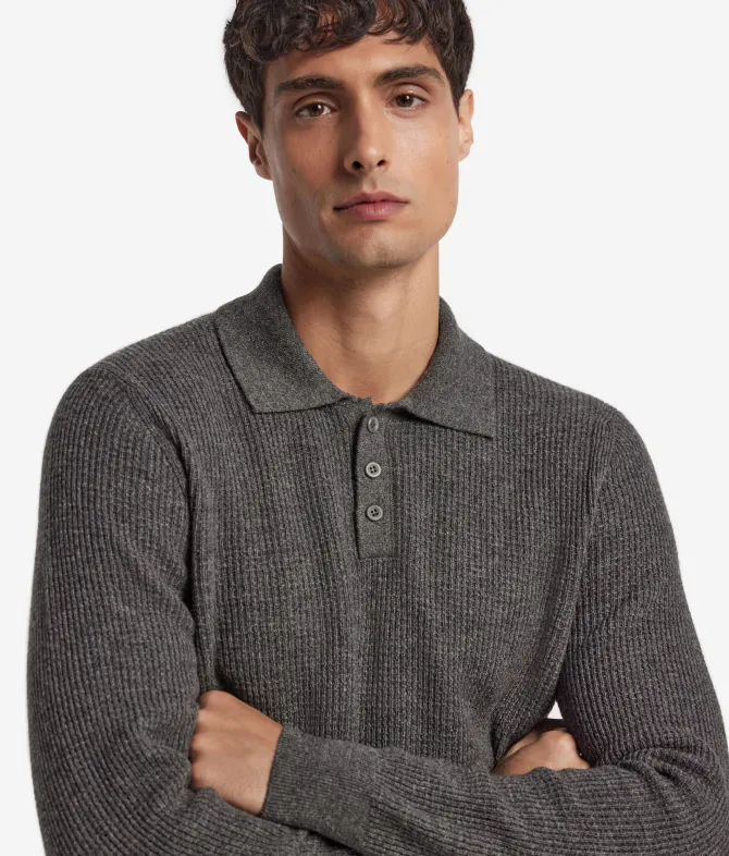 Polo punto waffle in Cashmere Ultrasoft
