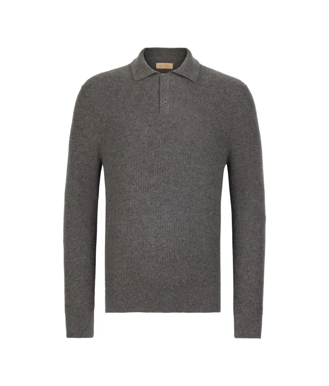 Polo punto waffle in Cashmere Ultrasoft
