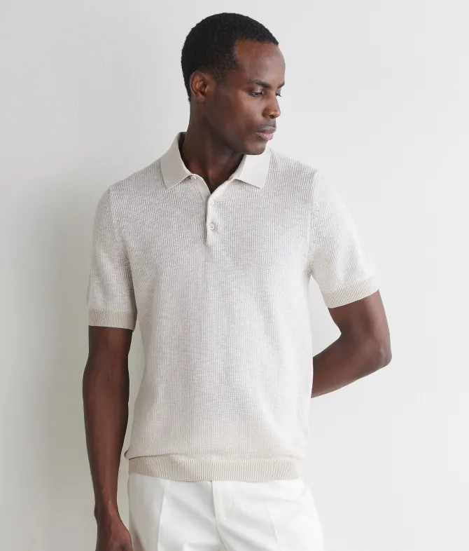 Polo punto waffle in cotone