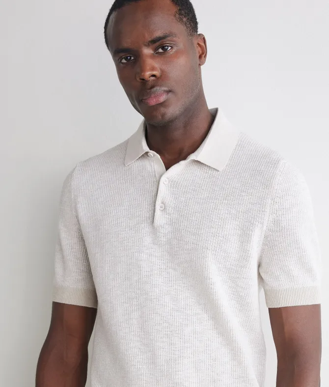 Polo punto waffle in cotone
