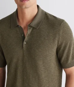 Polo punto waffle in cotone