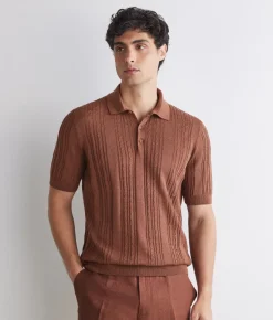Polo trecce coste in lino e cotone