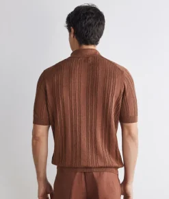 Polo trecce coste in lino e cotone