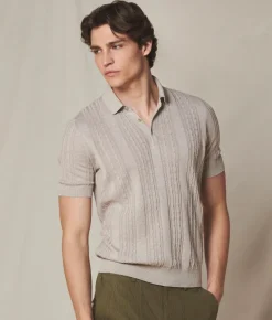 Polo trecce coste in lino e cotone