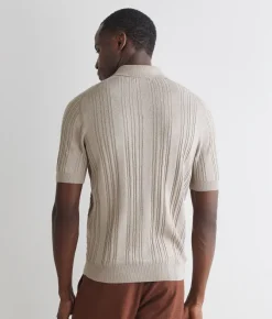 Polo trecce coste in lino e cotone
