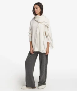 Sciarpa con trecce e strass in Cashmere Ultrasoft