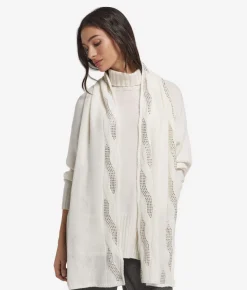 Sciarpa con trecce e strass in Cashmere Ultrasoft