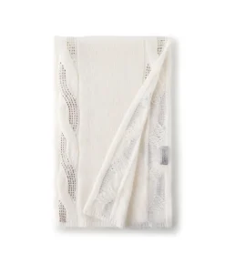 Sciarpa con trecce e strass in Cashmere Ultrasoft