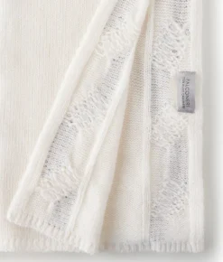 Sciarpa con trecce e strass in Cashmere Ultrasoft