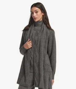 Sciarpa con trecce e strass in Cashmere Ultrasoft