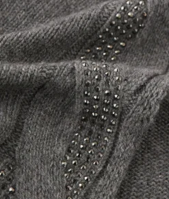 Sciarpa con trecce e strass in Cashmere Ultrasoft
