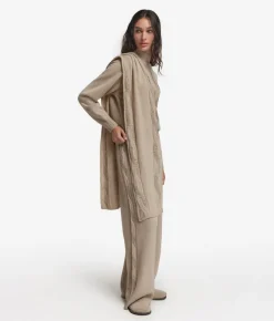 Sciarpa con trecce e strass in Cashmere Ultrasoft