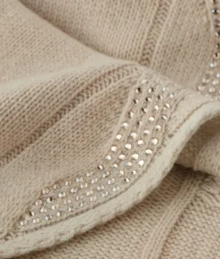 Sciarpa con trecce e strass in Cashmere Ultrasoft