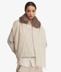 Sciarpa in cashmere con pelliccia