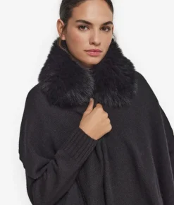 Sciarpa in cashmere con pelliccia