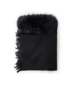 Sciarpa in cashmere con pelliccia
