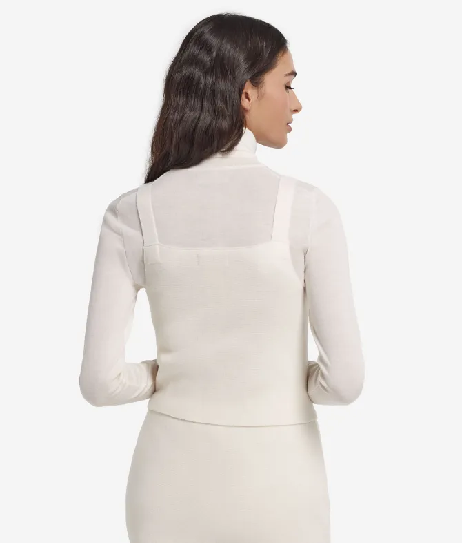 Top con perle in Cashmere Ultrasoft