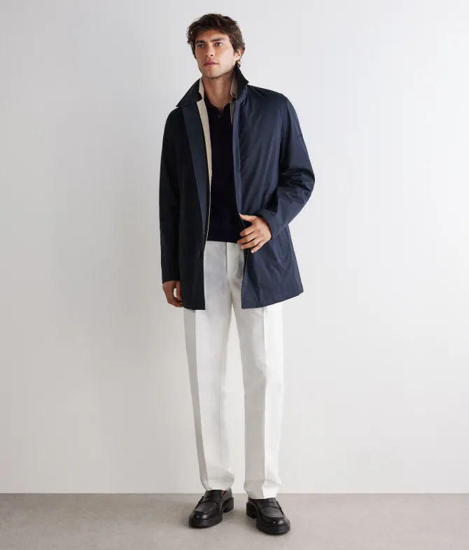 Trench tecnico in cotone e cashmere