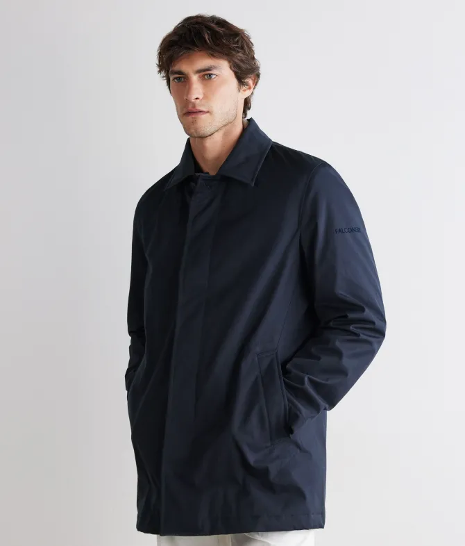 Trench tecnico in cotone e cashmere