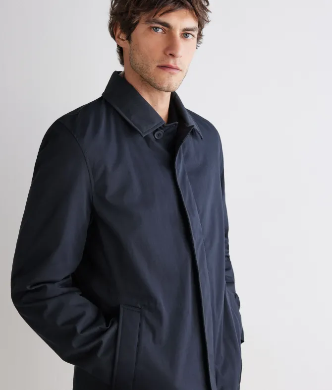 Trench tecnico in cotone e cashmere