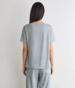 T-shirt barchetta in seta e modal