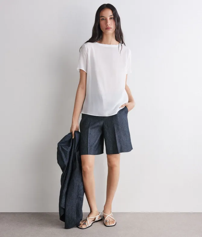 T-shirt barchetta in seta e modal