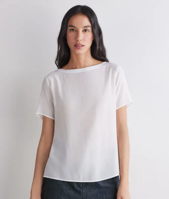 T-shirt barchetta in seta e modal