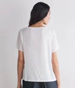 T-shirt barchetta in seta e modal