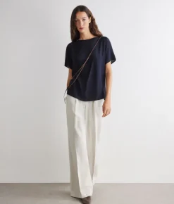 T-shirt barchetta in seta e modal