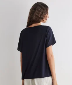 T-shirt barchetta in seta e modal