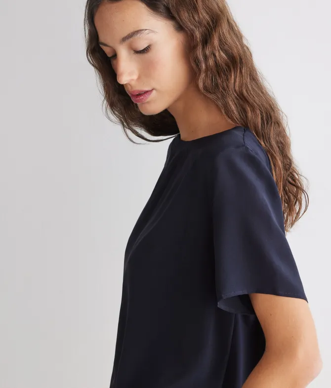 T-shirt barchetta in seta e modal