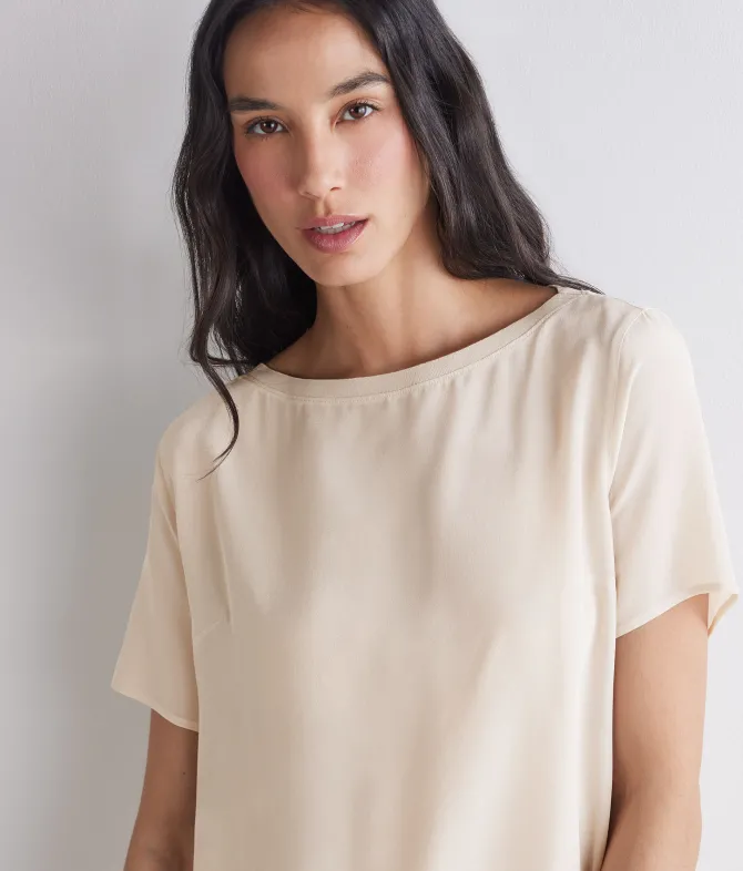 T-shirt barchetta in seta e modal