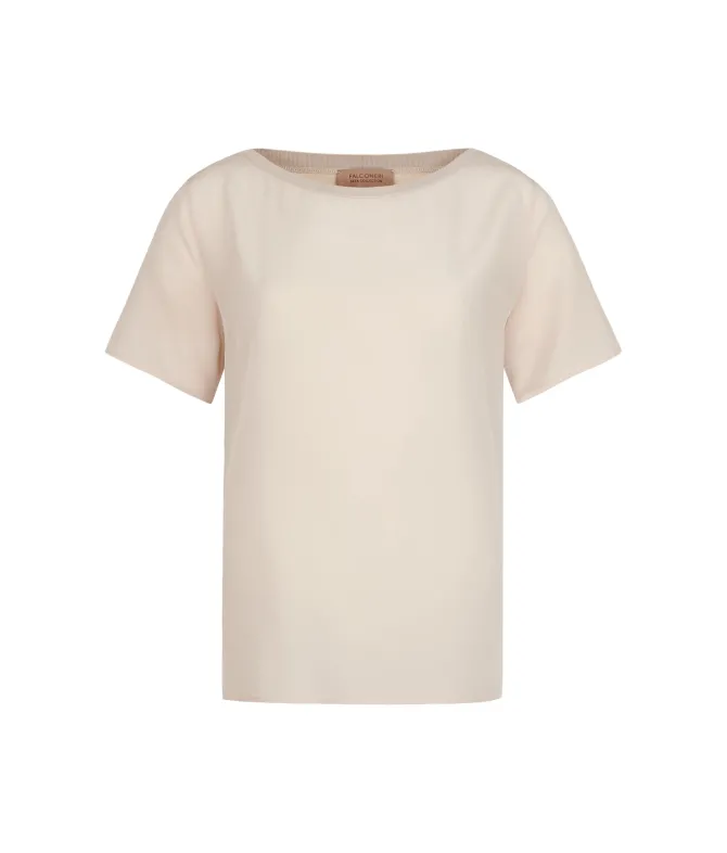 T-shirt barchetta in seta e modal