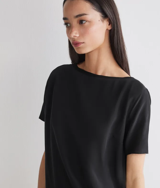 T-shirt barchetta in seta e modal