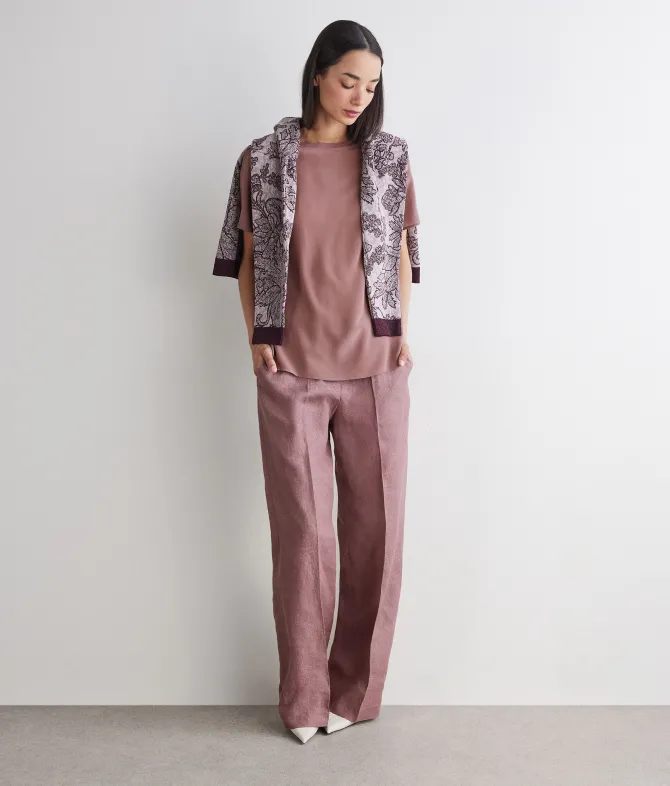 T-shirt barchetta in seta e modal